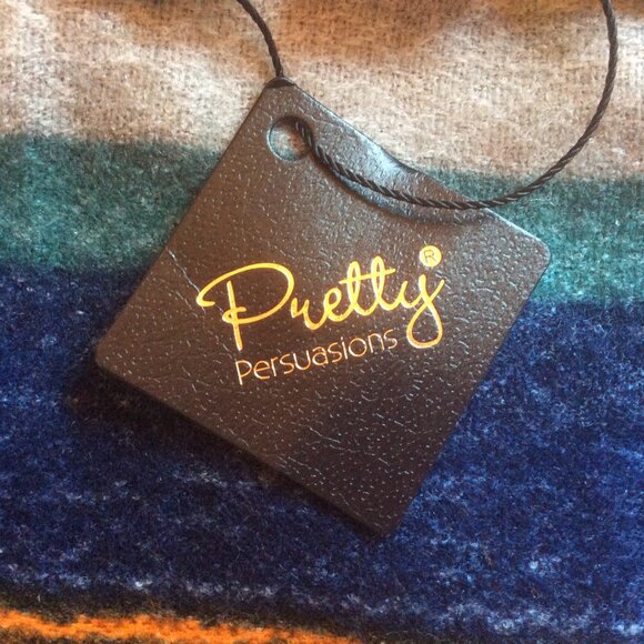 Pretty Persuasions Vertical Falls NWT Striped Boho Poncho OS Southwestern/Wrap - Picture 3 of 6